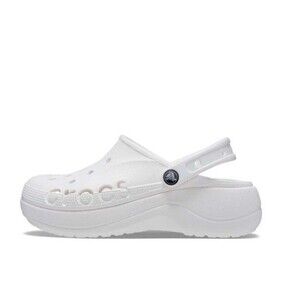NEW - Crocs Womens Baya Platform Clog Slip On White Womens Size 10